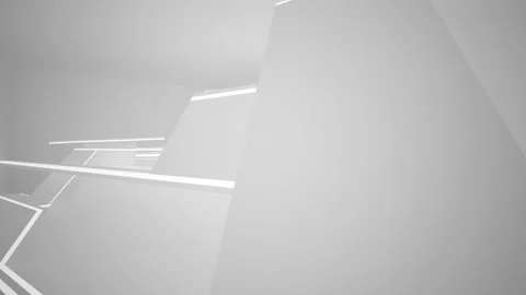 Abstract white interior multilevel public space with window. Stock Footage 93355922