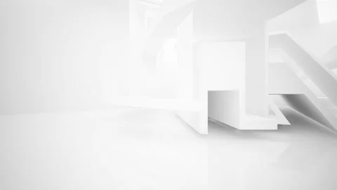 Abstract white interior multilevel public space with window. Stock Footage 93355938