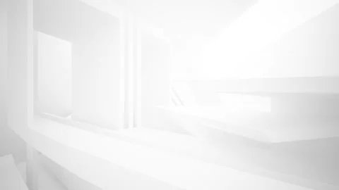 Abstract white interior multilevel public space with window. Video stock 93356323