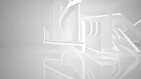Abstract white interior multilevel public space with window.  Stock-Footage 93928762
