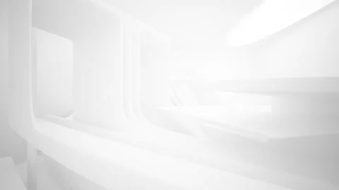 Abstract white interior multilevel public space with window.  Stock Footage 93930344