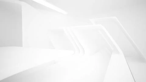Abstract white interior multilevel public space with window.  Video stock 93930347