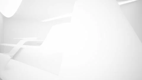 Abstract white interior multilevel public space with window.  Video stock 93930400