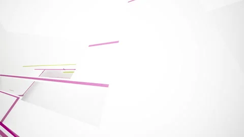 Abstract white interior multilevel public space with colored lines . Stock Footage 93967966