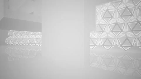 Abstract white interior multilevel public space with window.  Stock Footage 93971351