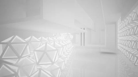 Abstract white interior multilevel public space with window.  Stock Footage 93971443