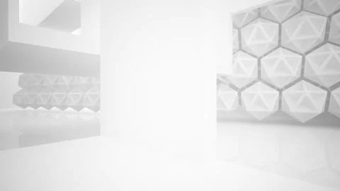 Abstract white interior multilevel public space with window.  Stock Footage 93991911