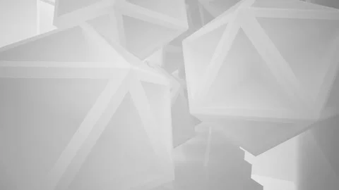 Abstract white interior multilevel public space with window.  Stock Footage 93991918