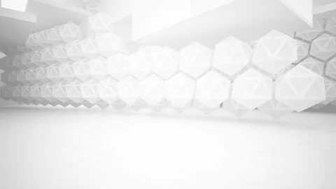 Abstract white interior multilevel public space with window.  Stock Footage 93991928