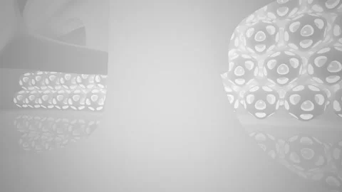 Abstract white interior multilevel public space with window.  Stock Footage 94018896