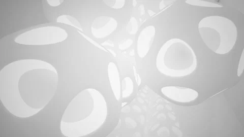 Abstract white interior multilevel public space with window.  Stock Footage 94018903