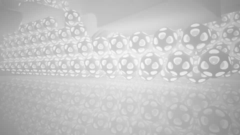 Abstract white interior multilevel public space with window.  Stock Footage 94018924