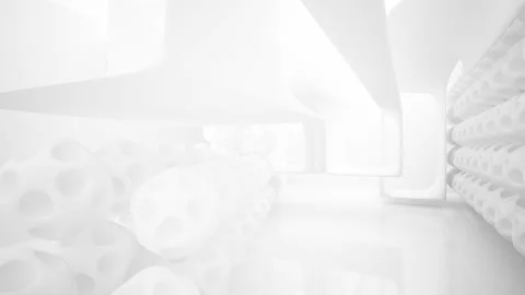 Abstract white interior multilevel public space with window. Video stock 96069402