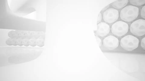 Abstract white interior multilevel public space with window. Stock Footage 96069498