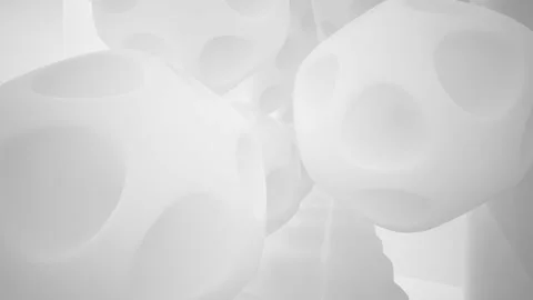 Abstract white interior multilevel public space with window. Stock-Footage 96069508