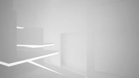 Abstract white interior multilevel public space with window.  Stock Footage 96333028