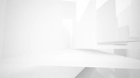 Abstract white interior multilevel public space with window.  Stock-Footage 96474557
