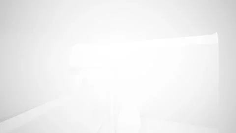 Abstract white interior multilevel public space with window Stock Footage 96696488
