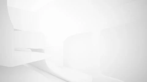 Abstract white interior multilevel public space with window Stock Footage 96696546