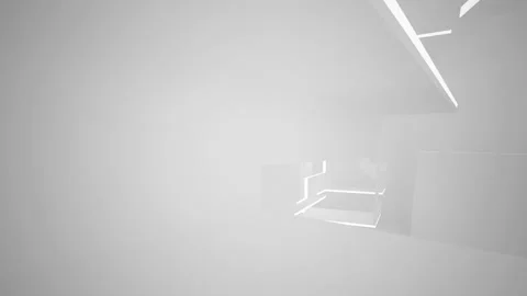 Abstract white interior multilevel public space with window Stock Footage 96726491