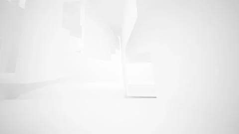 Abstract white interior multilevel public space with window Stock Footage 96727772