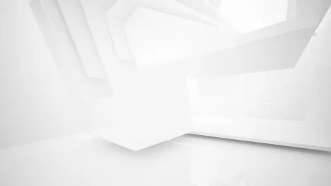 Abstract white interior multilevel public space with window Stock Footage 96731968