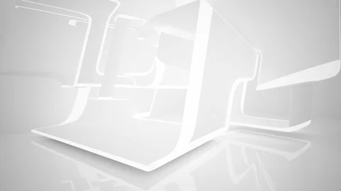 Abstract white interior multilevel public space with window.  Stock Footage 100613806