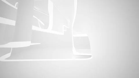 Abstract white interior multilevel public space with window.  Stock Footage 100613816