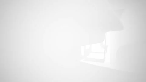 Abstract white interior multilevel public space with window.  Stock Footage 100614401