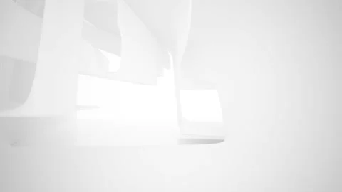 Abstract white interior multilevel public space with window.  Stock Footage 100614557