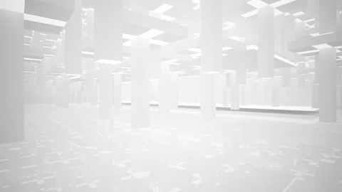 Abstract white interior multilevel public space with window.  Stock Footage 100692867