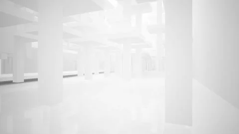 Abstract white interior multilevel public space with window.  Stock Footage 100709270