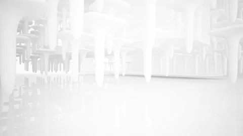 Abstract white interior multilevel public space with window.  Stock Footage 100724017
