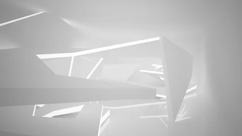 Abstract white interior with neon lighting. Vídeo Stock 85269692