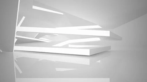 Abstract white interior with neon lighting. 動画素材 85269884