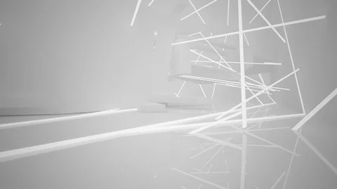 Abstract white interior with neon lighting.  Stock-Footage 85461950