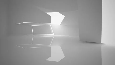 Abstract white interior with neon lighting. 動画素材 85723694