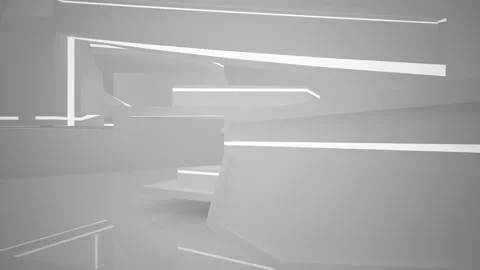 Abstract white interior with neon lighting.  Stock Footage 86049303