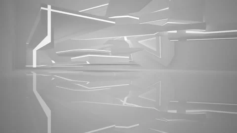 Abstract white interior with neon lighting.  Vídeo Stock 86049373