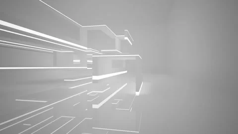 Abstract white interior with neon lighting. Stock Footage 87174497