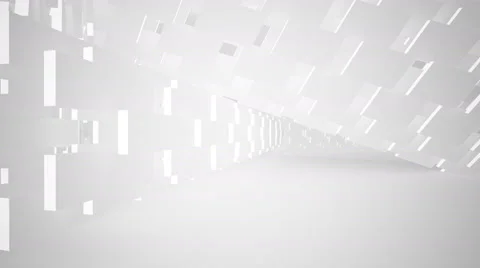 Abstract white interior. Night view. Stock Footage 65139350