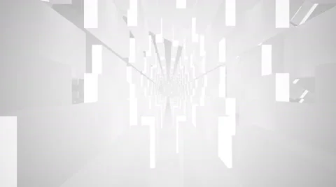 Abstract white interior. Night view. Stock Footage 65206444