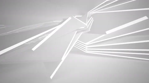Abstract white interior. Night view. Video stock 65587731