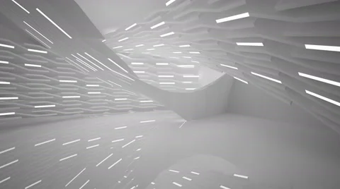 Abstract white interior. Night view. Stock Footage 66791386