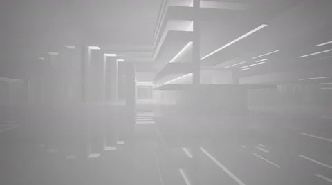 Abstract white interior. Night view. Stockbeeldmateriaal 67228539