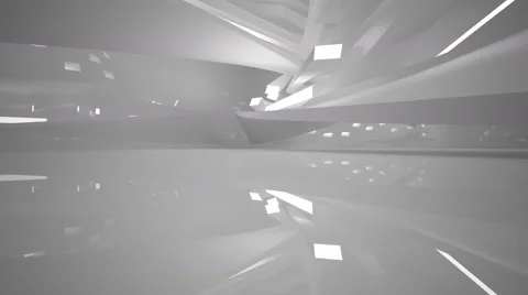 Abstract white interior. Night view. Vídeo Stock 68040807