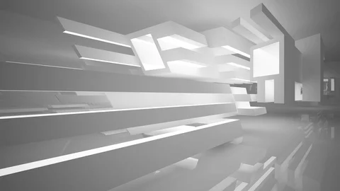 Abstract white interior. Night view. 動画素材 70769189