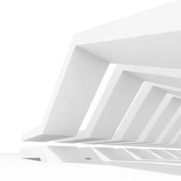 Abstract white interior. Parametric architecture 3 d Stock Illustration