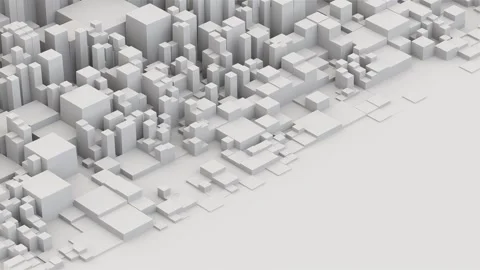 Abstract white isometric 3d background with boxes geometry shapes with scal.. Stock Footage 347503299