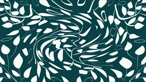 Abstract White Leaf Wave Pattern On Green Background Glitch Effect Motion Loop 스톡 동영상 321199187